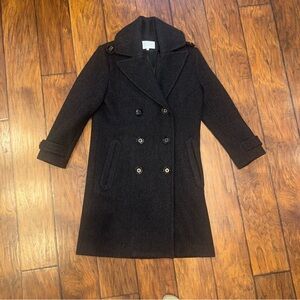 Emerson Fry Maxi Overcoat Black Women’s Small Long Double Breasted USA